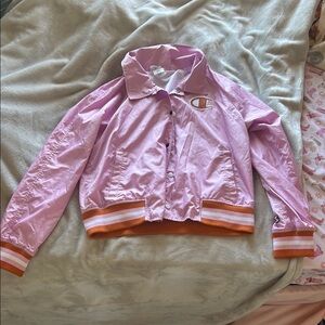 Champion Pink and Orange Raincoat Lightweight Retro Design